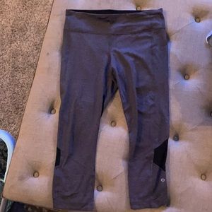 Lululemon Gray Short leggings mesh leg size10